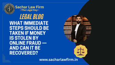What Immediate Steps Should Be Taken If Money Is Stolen by Online Fraud — And Can It Be Recovered?