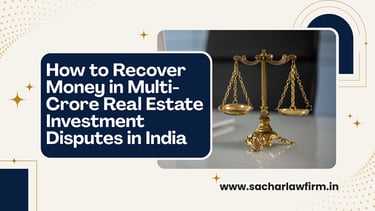 How to Recover Money in Multi-Crore Real Estate Investment Disputes in India