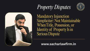 Mandatory Injunction Simpliciter: Not Maintainable When Title, Possession, or Identity of Property Is in Serious Dispute