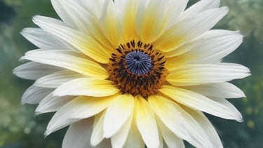  marguerite  au cœur jaune c'est le printemps , l' arrivée des premiers pollens et allergies 
