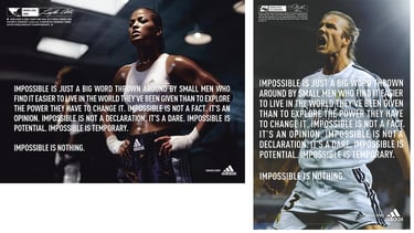 Adidas campaign Impossible is nothing featuring Laila Ali and David Beckham
