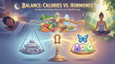 Illustration of a balance scale symbolizing the importance of hormone balance in weight loss.