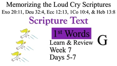 1st Words Learn & Review G (Days 5-7)