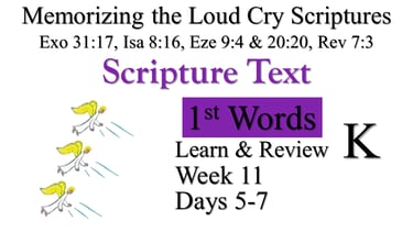 1st Words Learn & Review K (Days 5-7)