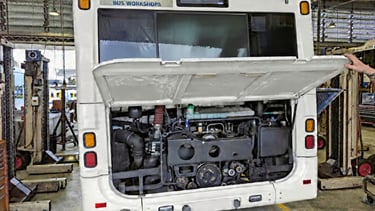 a diesel vehicle getting ready for EV conversion