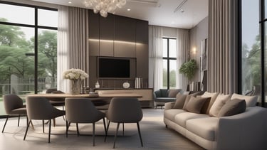 A construction or renovation site is visible, featuring metal scaffolding on a tiled floor. In the background, there's an open window allowing natural light to brighten the area. Cardboard boxes are placed on a surface, hinting at ongoing work. Electrical cables are scattered on the floor, and a cutout in the wall appears to be an unfinished part of the project.