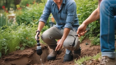 Eco-friendly gardening practices in action.