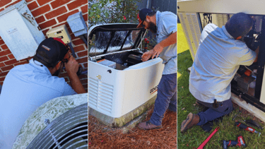 a service tech performing three types of Generator services