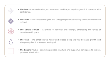 Details of the elements of Embodied Gem logo a symbol of transformation and growth