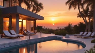 photo of swimming pool surrounded by trees
