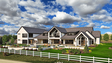 an architectural rendering of a new residential custom home