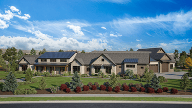 an architectural rendering of a new residential custom home