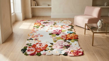 hand-tufted rose pattern floral rug exporter India