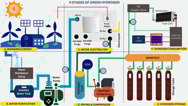6 stages of Green Hydrogen