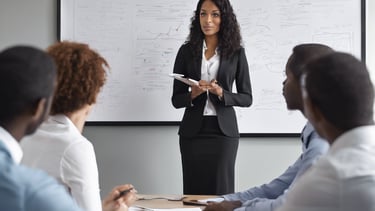 woman leading a meeting