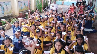 Origami workshops in primary schools in India