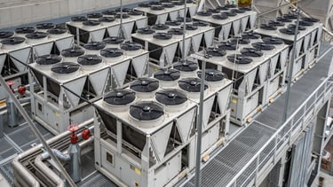 noisy cooling fans on a data centre 