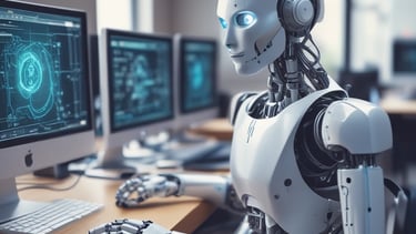 An illustration of AI automation optimizing workflows.