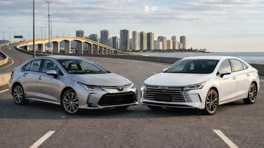 byd king vs corolla hybrid comparação 2026 sedans híbridos lado a lado
