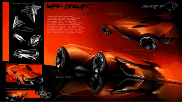 “Conceito SRT futurista da Stellantis com design agressivo criado por jovem designer