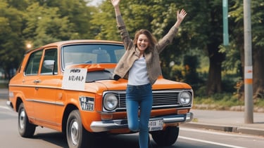 A scenic view of Wales with a driving school logo.