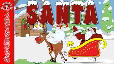 a Santa in his sled