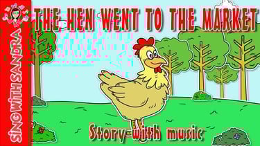 a cartoon chicken in the field