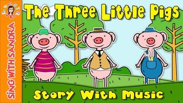 three little pigs story book with three pigs