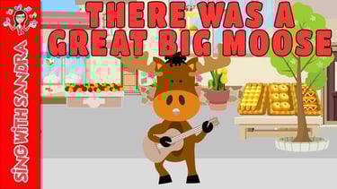 a cartoon moose with a guitar