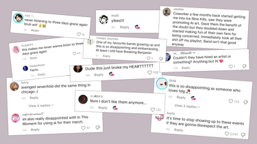 A collage of 12 comments from the TikTok video's comment section angry about the AI visuals.
