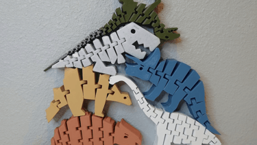 Flexible Dinosaur Toy Set, Sensory Toy, Montessori Toy, 6-Piece Set, 3D Printing, 3D Printing