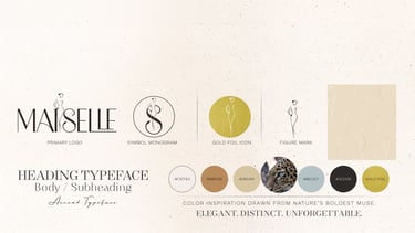 Logo system and color palette for a modern fashion brand. By UrBrand Studio.