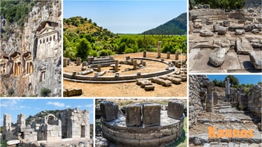 a collage of photos of ancient ruins