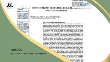 SENTENCIA DE CASACIÓN N.º 3134-2022/LAMBAYEQUE