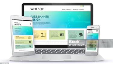 istock photo showing mocked up website