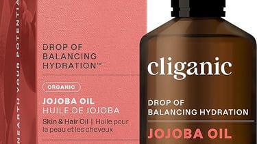 Cliganic Organic Jojoba Oil 4oz Bottle for Face, Hair, Skin & Nails