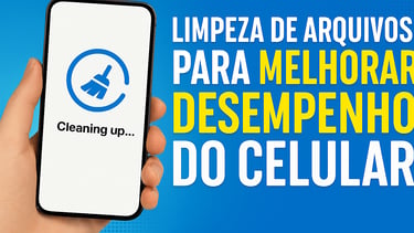 a person holding a phone with the words cleaning up