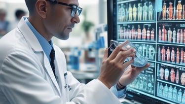 A serene setting with a person meditating in a modern wellness space.