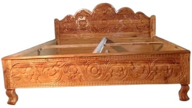 Handcrafted Teak Bed from India – Solid Wood Furniture