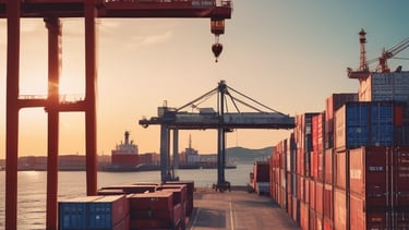 A futuristic, sleek vehicle with a transparent roof and aerodynamic design is displayed in a dimly lit environment. Surrounding the vehicle are projections of eco-friendly technology, including wind turbines, solar panels, and a dam. These images suggest themes of sustainability and innovation.