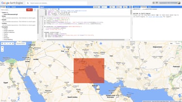 Kuwait AOI for algal blooms in google earth engine
