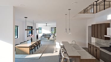 Interior Kitchen Rendering of a Luxury Townhome in Midway Utah