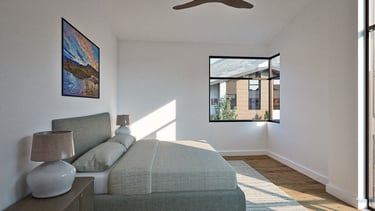 Interior Bedroom Rendering of Luxury Townhome in Midway, Utah
