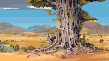 Capture du jeu vidéo ARCO avec un méga arbre.