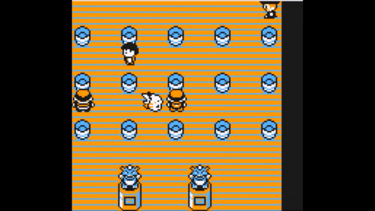 Capture d'écran du jeu Pokémon Bleu et de l'arène du Major Bob