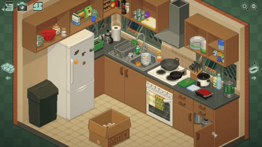 Niveau de la cuisine du jeu vidéo Unpacking