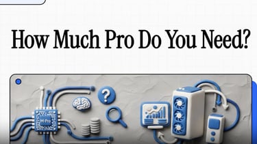 Undatti | claymorphism macbook pro m5 pro, server, data under the text How Much Pro Do You Need.