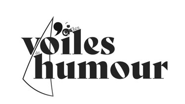 a woman in a black and white shirt and a black and white logo