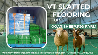 VT slatted flooring poster  show vt flooring and goat image
