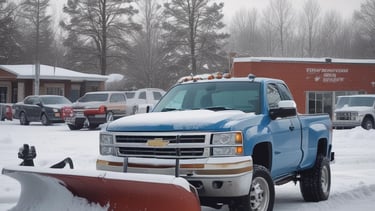 Picture of a truck plowing snow
